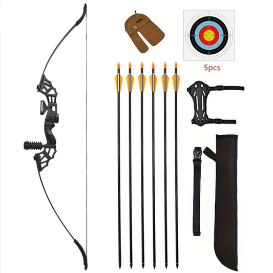 Arco Recurvo Profesional 40 lb | Kit Completo con Flechas, Diana y Accesorios