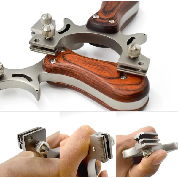 Tirachinas profesional con mango de madera para caza con estuche incluido - vista 7