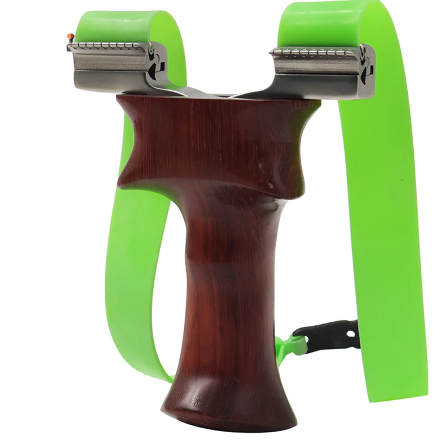 Tirachinas profesional de madera con cabezal de acero inoxidable, agarre premium y potencia extrema - vista 4