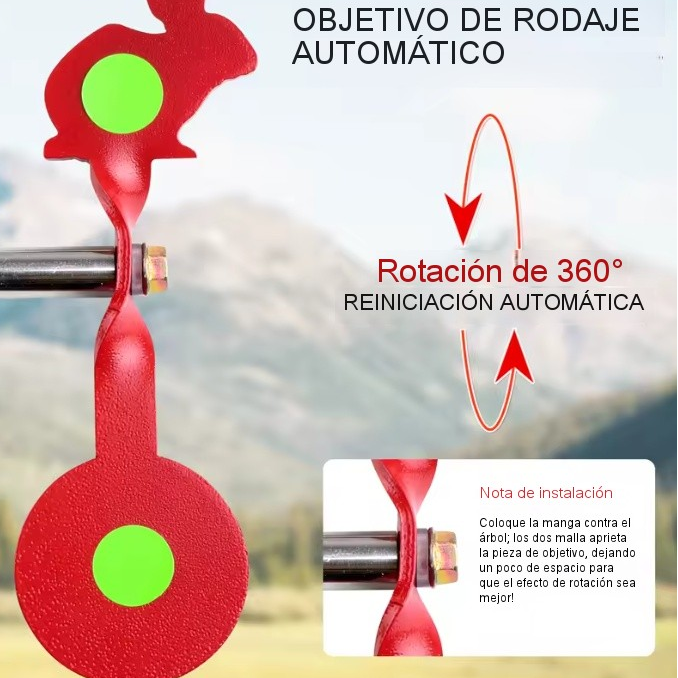 Objetivo giratorio de acero inoxidable 3mm para tirachinas, diana metálica bidireccional súper - vista 2