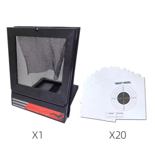 Caja de objetivos para tirachinas incluye red + 20 dianas y blanco metálico profesional - vista 3