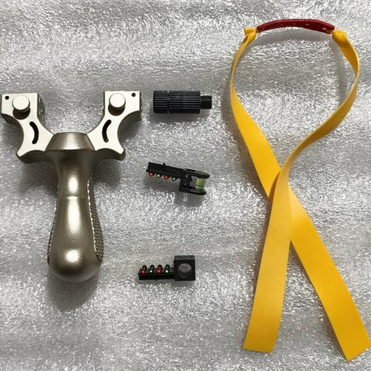Tirachinas profesional ergonómico con puntero láser con mango plata