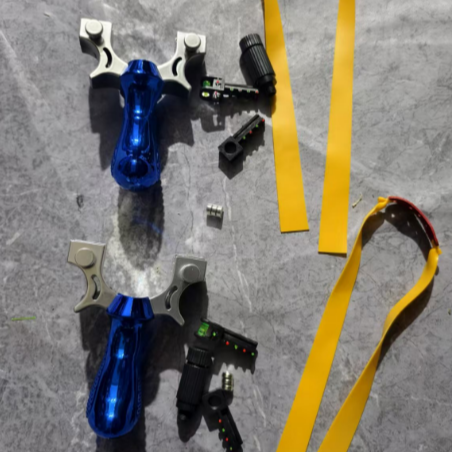 Tirachinas profesional ergonómico con puntero láser con mango azul - vista 3