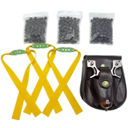 TIRACHINAS PROFESIONAL CON CABEZA DE ARCO DE ACERO INOXIDABLE Y MANGO DE MADERA + REPUESTOS + ESTUCHE ARTESANO [HECHO A MANO]