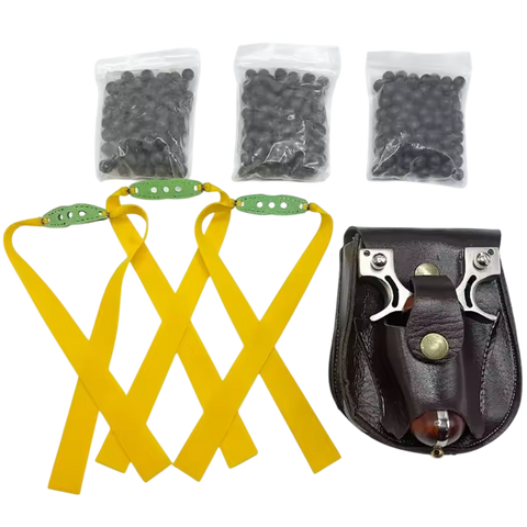 TIRACHINAS PROFESIONAL CON CABEZA DE ARCO DE ACERO INOXIDABLE Y MANGO DE MADERA + REPUESTOS + ESTUCHE ARTESANO [HECHO A MANO]