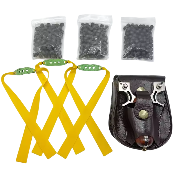 TIRACHINAS PROFESIONAL CON CABEZA DE ARCO DE ACERO INOXIDABLE Y MANGO DE MADERA + REPUESTOS + ESTUCHE ARTESANO [HECHO A MANO]