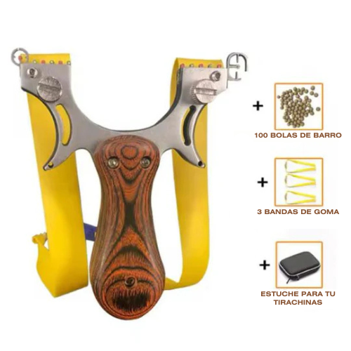 Tirachinas profesional con mango de madera para caza con estuche incluido - vista 2