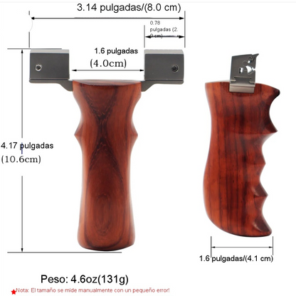 Tirachinas profesional con mango de madera premium, acero inoxidable y agarre ergonómico - vista 6
