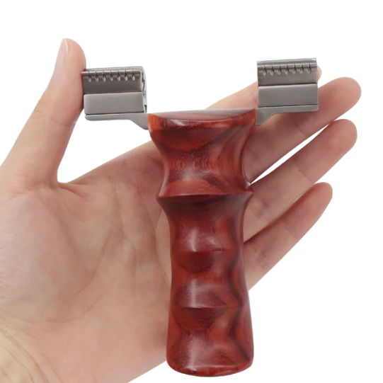 Tirachinas profesional con mango de madera premium, acero inoxidable y agarre ergonómico - vista 3
