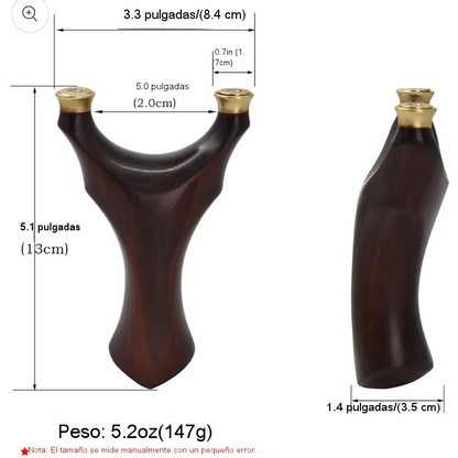 Tirachinas profesional de madera premium W002, palisandro macizo, alta precisión y potencia - vista 6