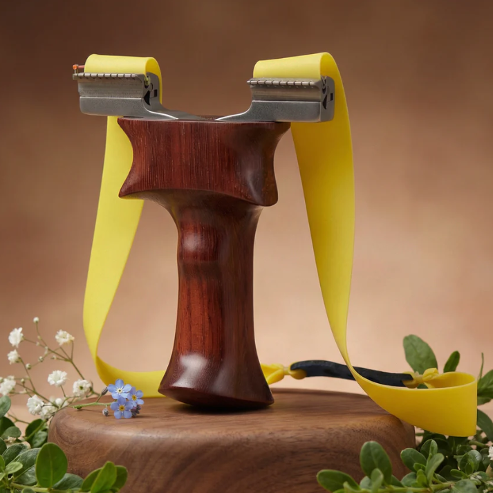 Tirachinas profesional de madera con cabezal de acero inoxidable, agarre premium y potencia extrema - vista 2