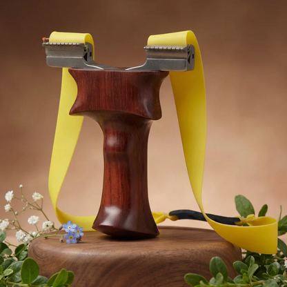 Tirachinas profesional de madera con cabezal de acero inoxidable, agarre premium y potencia extrema - vista 2