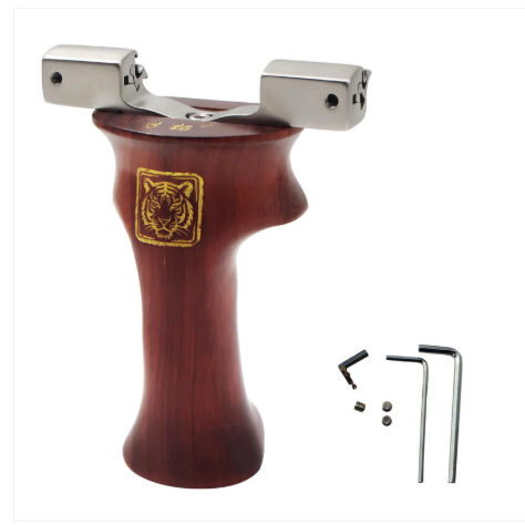 Tirachinas profesional de madera con cabezal de acero inoxidable, agarre premium y potencia extrema - vista 3