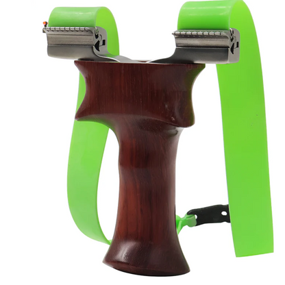 Tirachinas profesional de madera con cabezal de acero inoxidable, agarre premium y potencia extrema - vista 4