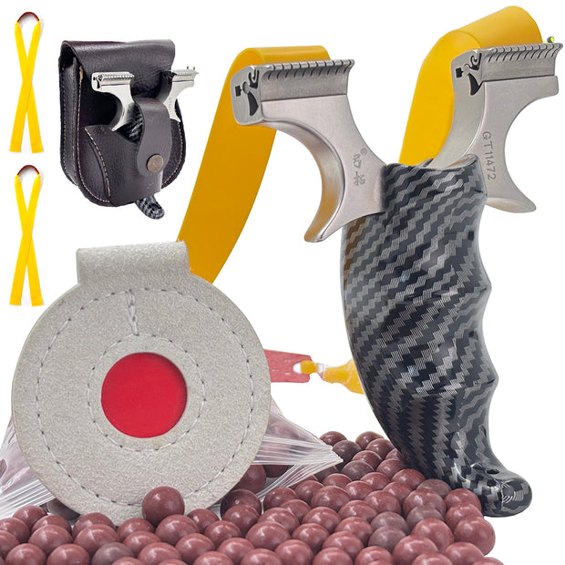Tirachinas profesional de acero inoxidable y fibra de carbono – Precisión, potencia y pack completo [TIRACHINAS PREMIUM VIP]