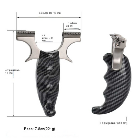 Tirachinas profesional de acero inoxidable y fibra de carbono – Potente, preciso y ergonómico [TIRACHINAS PREMIUM VIP]