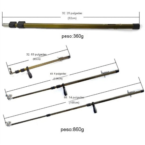 VARILLA AJUSTABLE PROFESIONAL PARA CAZA Y PESCA TIRACHINAS TELESCÓPICO PUNTERO LASER + 100G BOLAS DE BARRO
