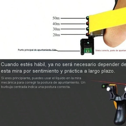 TIRACHINAS PROFESIONAL ERGONÓMICO CON PUNTERO LÁSER CON MANGO NEGRO [ALTA PRECISIÓN]