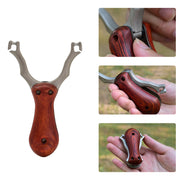 Tirachinas Profesional Plegable de Acero Inoxidable con Mango de Madera – Ultra Portátil para Caza y Supervivencia [PREMIUM VIP]