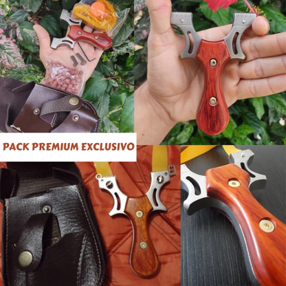 Tirachinas catapulta muy potente de alta precisión para caza y competición con bolsito de cuero incluido - vista 3
