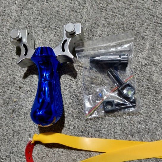 Tirachinas profesional ergonómico con puntero láser con mango azul