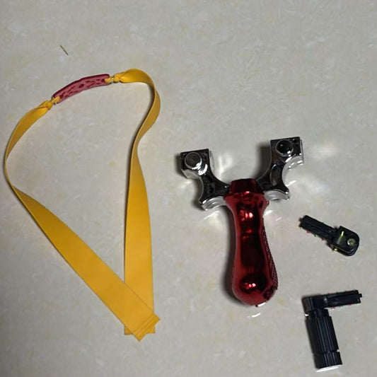 Tirachinas profesional ergonómico con puntero láser con mango de color rojo