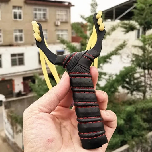 Tirachinas profesional para caza de acero de titanio con banda de goma incluida color negro